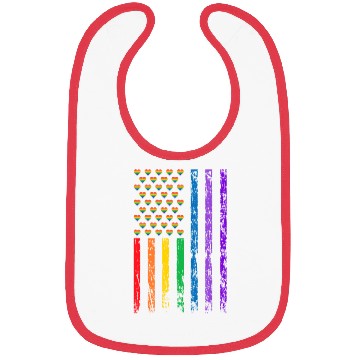 Discover American Flag Rainbow Heart Decor LGBT Pride Month Bibs