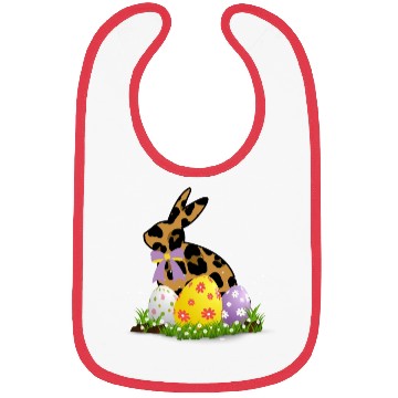 Discover Easter Bunny Leopard Easter egg Rabbit Easter Day Bibs