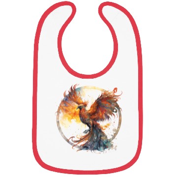 Discover Fire Phoenix Watercolor Clipart Bibs