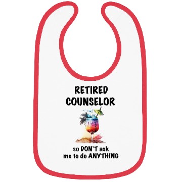 Discover Retired Counselor Vacation Tropical Cocktail Bibs
