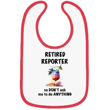 Discover Retired Reporter Vacation Tropical Cocktail Umbrel Bibs