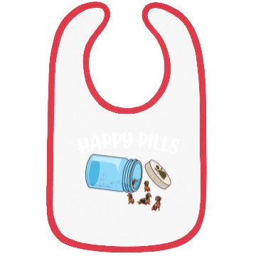 Discover Happy Pills Dachshund Funny Dog Lover Humor Pun Bibs