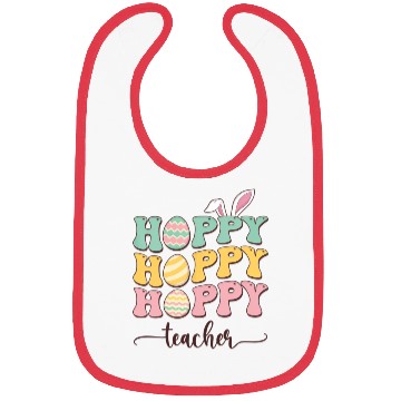 Discover Easter Teacher Bunny Happy Easter Egg Retro Girl Bibs