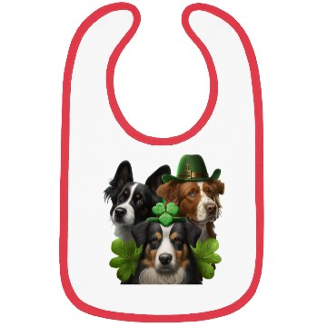 Discover st Patricks day shamrock and dogs Bibs