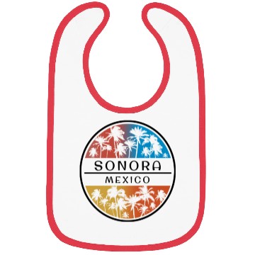 Discover Sonora Mexico Palm Tree Stylish Vacation Souvenir Bibs