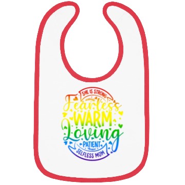 Discover She Is Mom Strong Fearless Warm Loving Patient Bibs