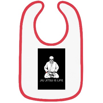 Discover Jiu Jitsu is Life seated blackbelt skeleton poster Bibs