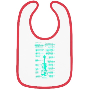 Discover Teal Neon Da Vinci violin blueprint Bibs
