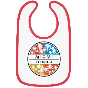 Discover Miami Florida Palm Tree Stylish Vacation Souvenir Bibs