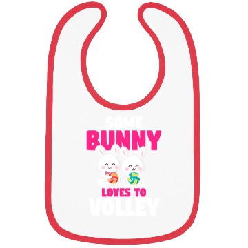 Discover Easter Volleyball Bunny Holiday Rabbit Sport Bibs