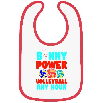 Discover Easter Volleyball Bunny Holiday Rabbit Sport Bibs
