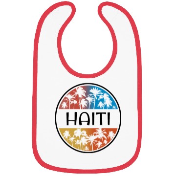 Discover Haiti Palm Tree Stylish Vacation Souvenir Bibs