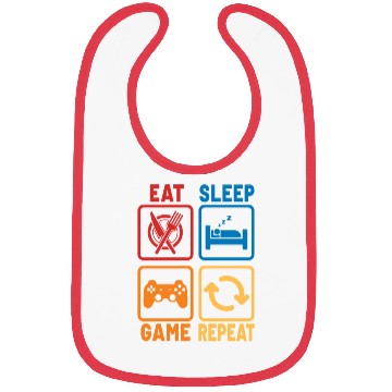 Discover Eat Sleep Game Repeat Bibs