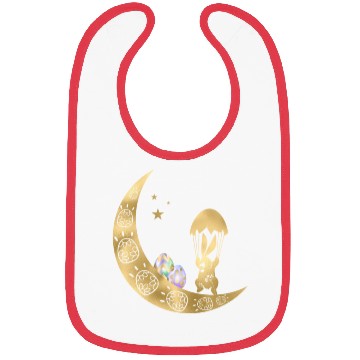 Discover Happy Easter | Golden Cute Bunny With Egg Bibs
