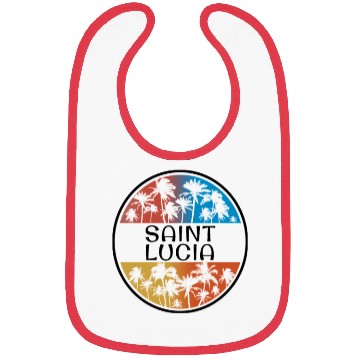 Discover Saint Lucia Palm Tree Stylish Vacation Souvenir Bibs