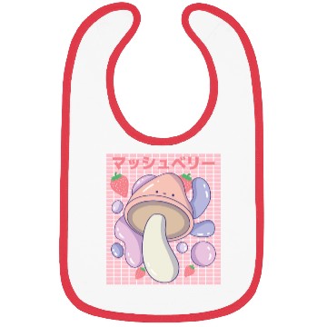 Discover Kawaii Mushbery Mushroom and Strawberry Bibs