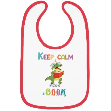 Discover Keep calm and read a book a crocodile read a book Bibs