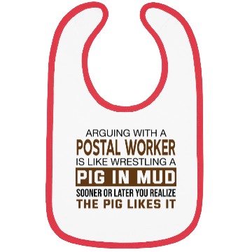 Discover Arguing With A Postal Worker Bibs