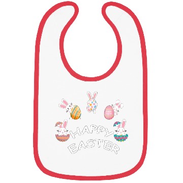 Discover Happy Easter Bunny with Easter Eggs Bibs