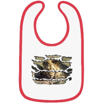 Discover Ripped Wildlife Lion Stare Bibs