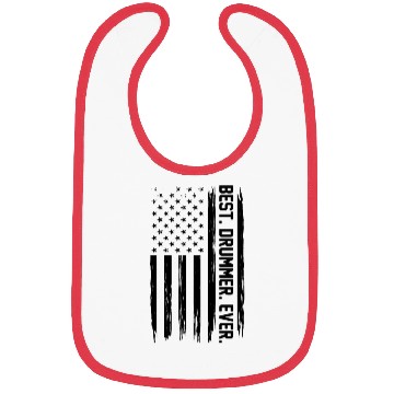 Discover Best Drummer Ever Drum Player US Flag Drummer Bibs