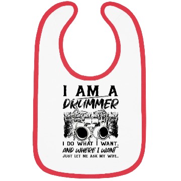 Discover Funny Drum Player Drummer Musician Bibs