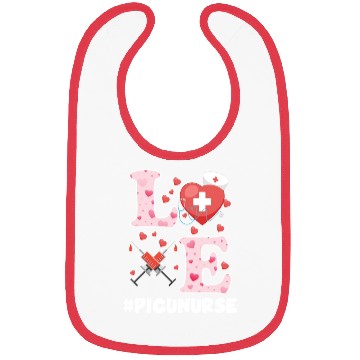Discover Cute PICU Nurse Valentines Day Design Bibs