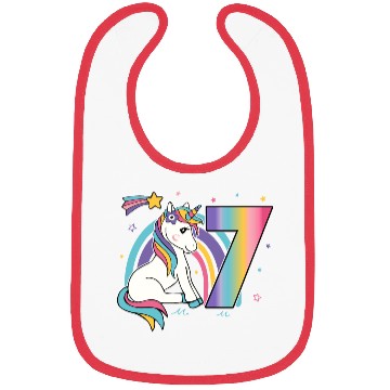 Discover 7th birthday Girls Unicorn Bibs