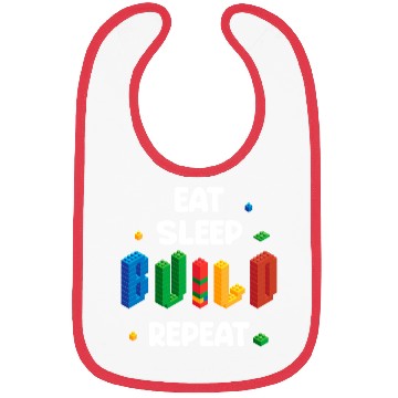 Discover Eat Sleep Build for Funny Blocks Master Builder Bibs
