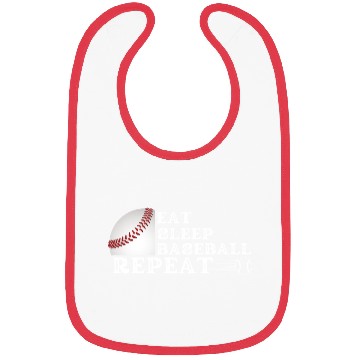 Discover Eat Sleep Baseball Repeat Baseball Player, Funny Bibs
