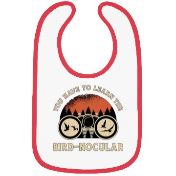 Discover Bird Watching The Bird Nocular Retro Bird Watcher Bibs