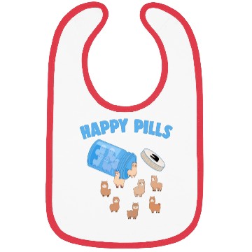 Discover Happy Pills Farm Animal Funny Alpaca Lovers Humor Bibs