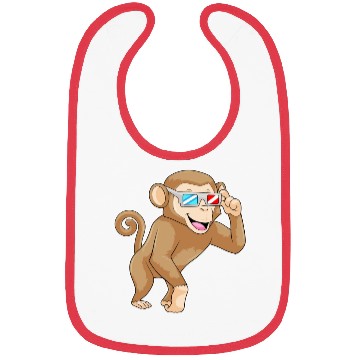 Discover Monkey With Glasses Funny Animal Bibs