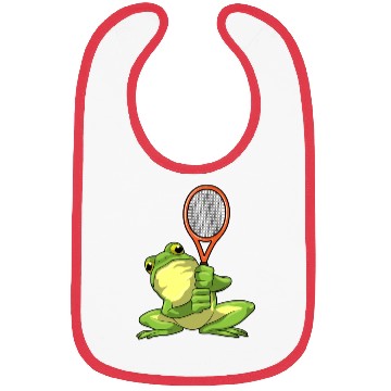 Discover Frog At Tennis With Tennis Racket Bibs