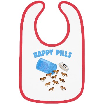 Discover Happy Pills Farm Animal Funny Horse Lovers Humor Bibs