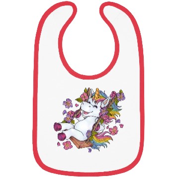 Discover Cute unicorn on swing Flowers Spring gift children Bibs