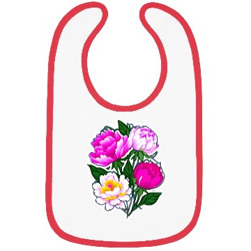 Discover Peony Flower Art Bibs