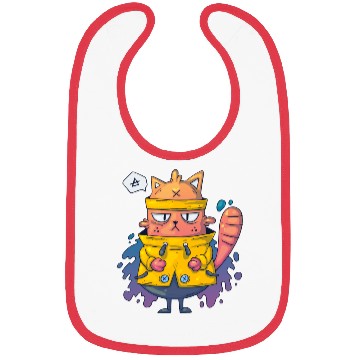 Discover Cat Yellow Sweater Cartoon Bibs