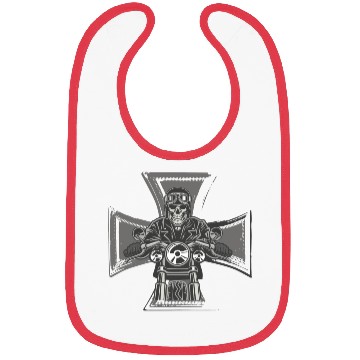 Discover Biker Cross Motorcycle Emblem Skeleton Bibs
