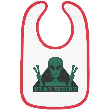 Discover Stay Weird Alien Bibs