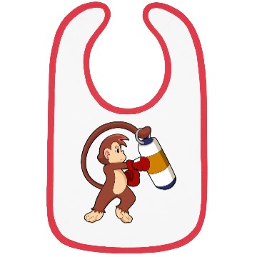 Discover Monkey At Boxing With Punching Bag Bibs