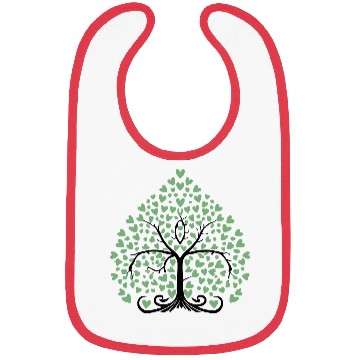 Discover Tree of Life with Hearts Two Color Vector Bibs