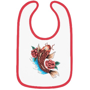 Discover Koi Fish and Roses Bibs