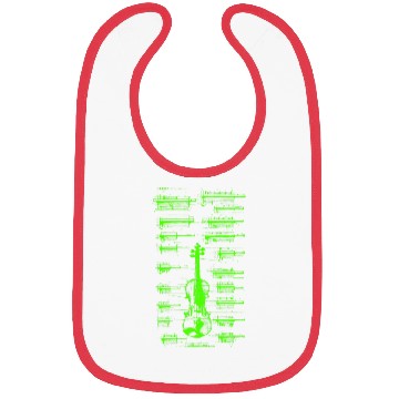 Discover Green Da Vinci Violin Instrument Blueprint Bibs