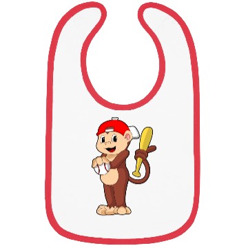 Discover Monkey At Baseball With Baseball Bat Bibs