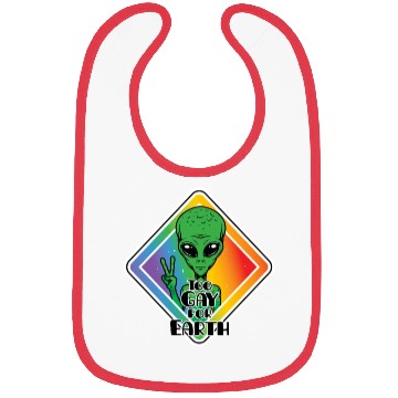 Discover Too Gay For Earth Funny Alien UFO Bibs