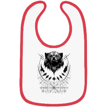 Discover Grizzly bear Vegvisir runes compass Viking tribal Bibs