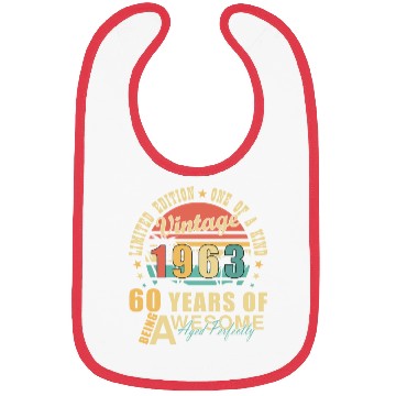 Discover 60th birthday 60 years born 1963 Bibs