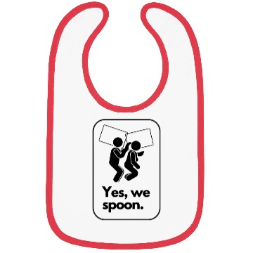Discover yes, we spoon. funny joke couple design Bibs