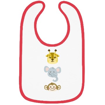 Discover Giraffe, Elephant, Monkey Bibs
